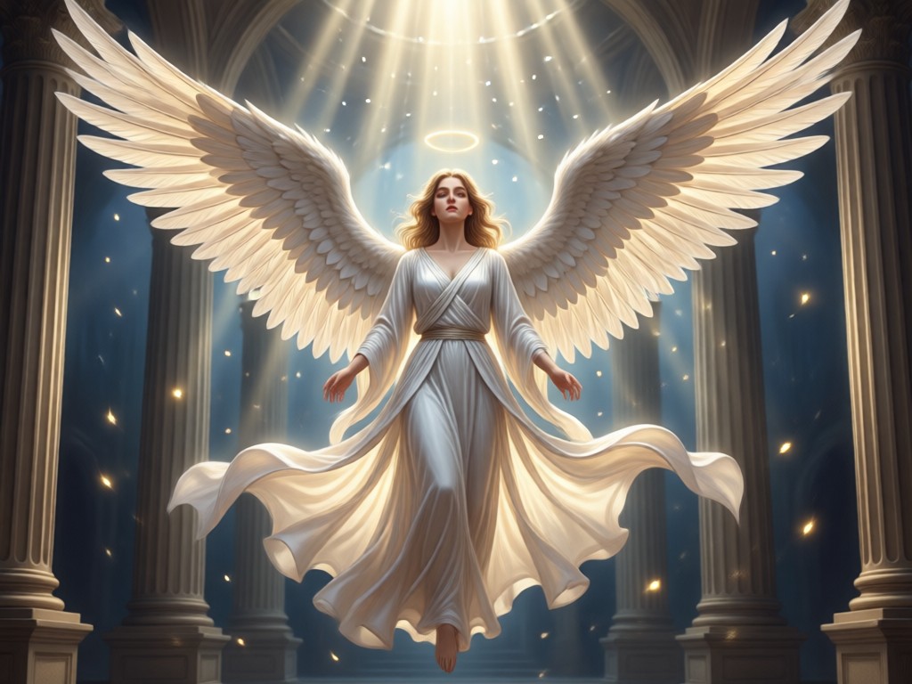 Gallery showing diverse angel art styles from Baroque to cyberpunk