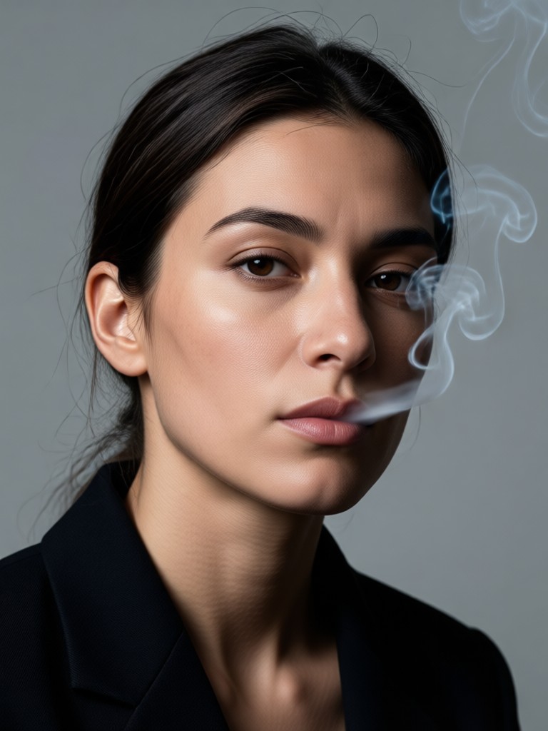 Transformation from plain photo to smoky portrait