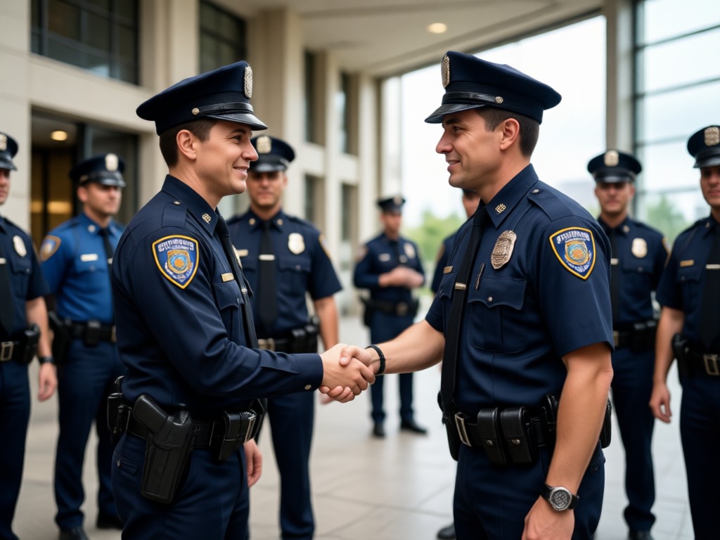 Creando prompts de video de IA de apretón de manos policial con IA
