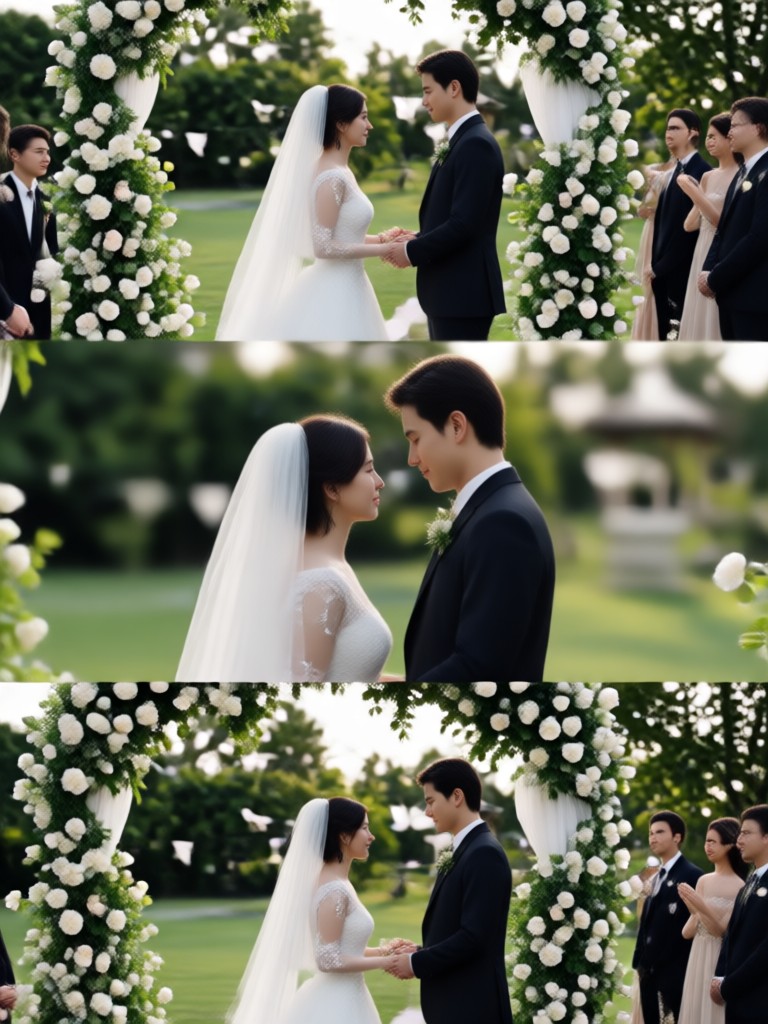Simple backyard wedding AI video
