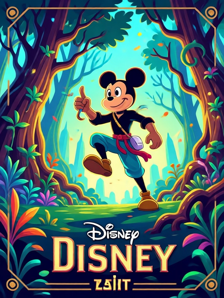 Disney villain style dark fantasy AI poster