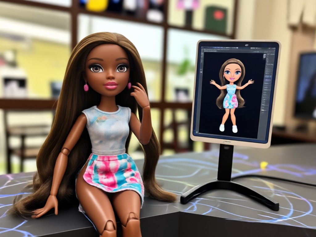 AI Bratz doll in Y2K fashion outfit