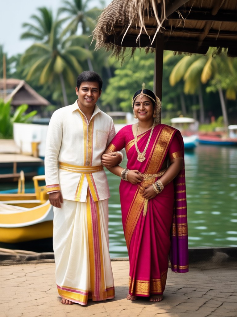 Mobile app showcasing Kerala couple photo generation