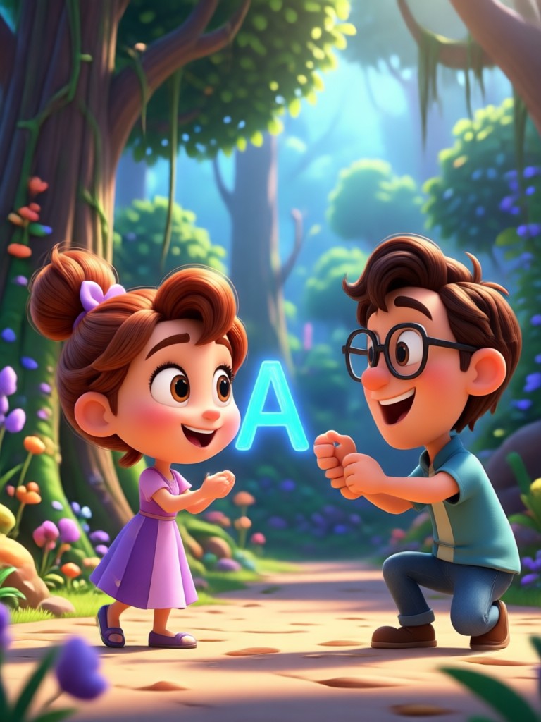 Child photo transformed into cute Pixar animation