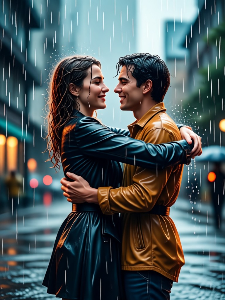 Turn two photos into a warm, emotional rain hug video