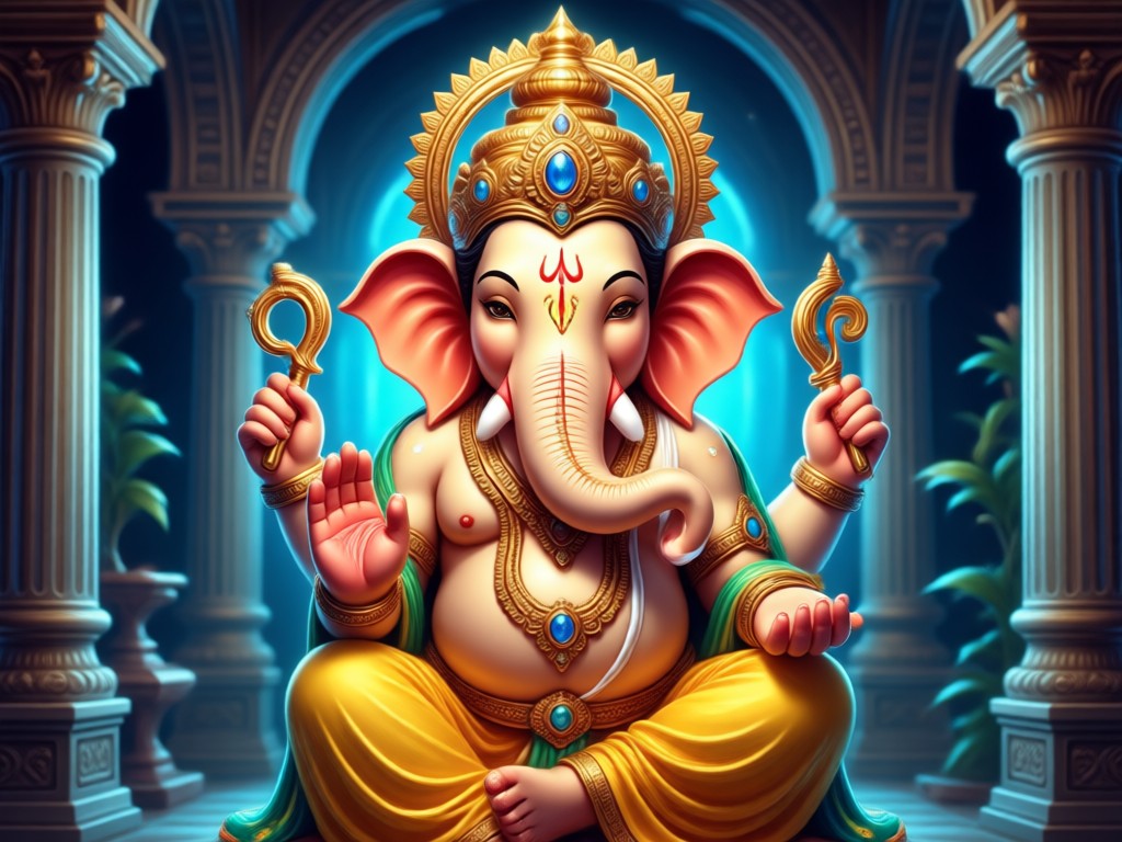 Berbagai gaya untuk foto dengan ganesh ji ai