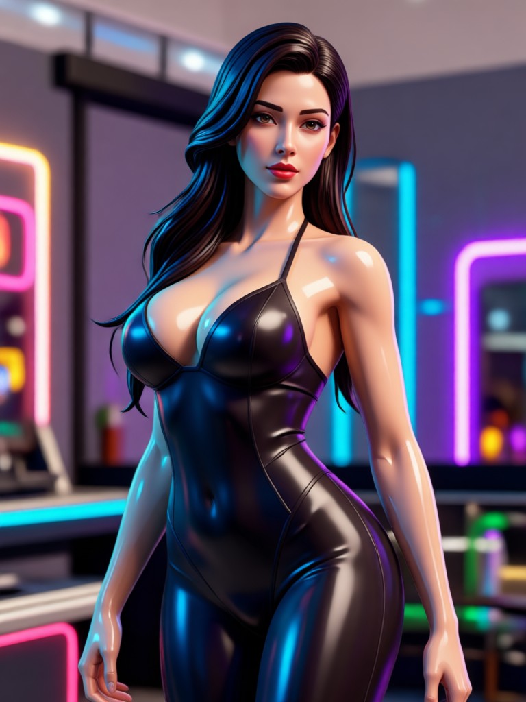 Glossy 3D adult fashion style render