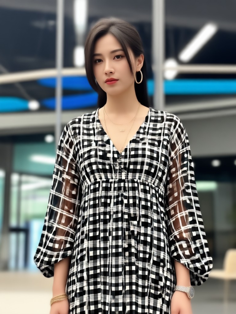 AI changed dress from t-shirt to elegant blouse
