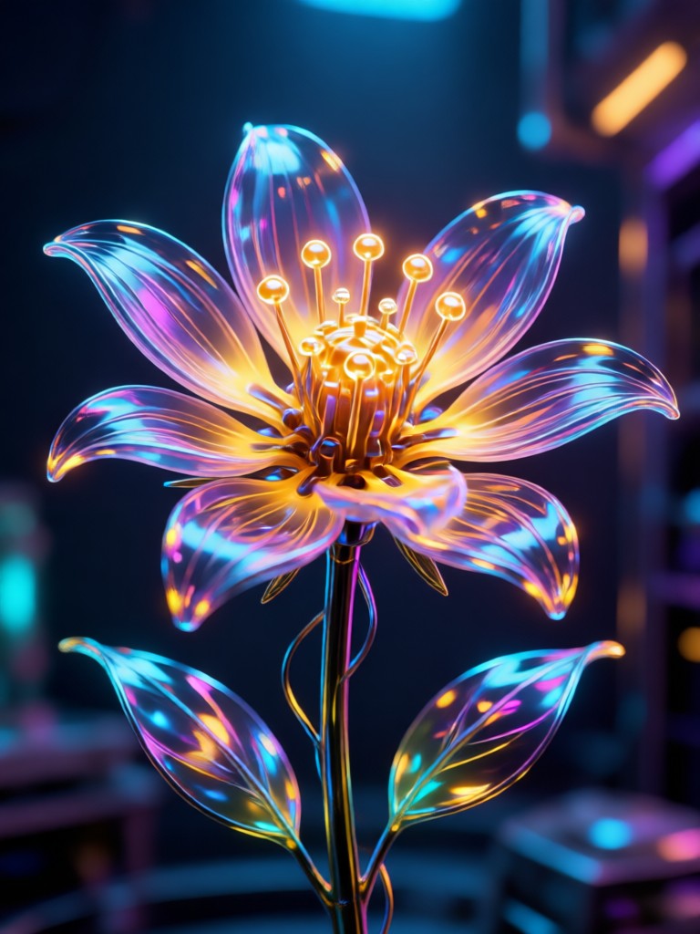 AI vibrant tropical flower bouquet
