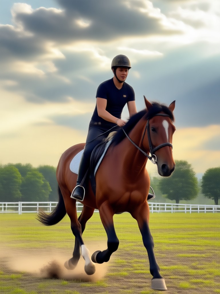 Creación con IA de un guerrero medieval a caballo