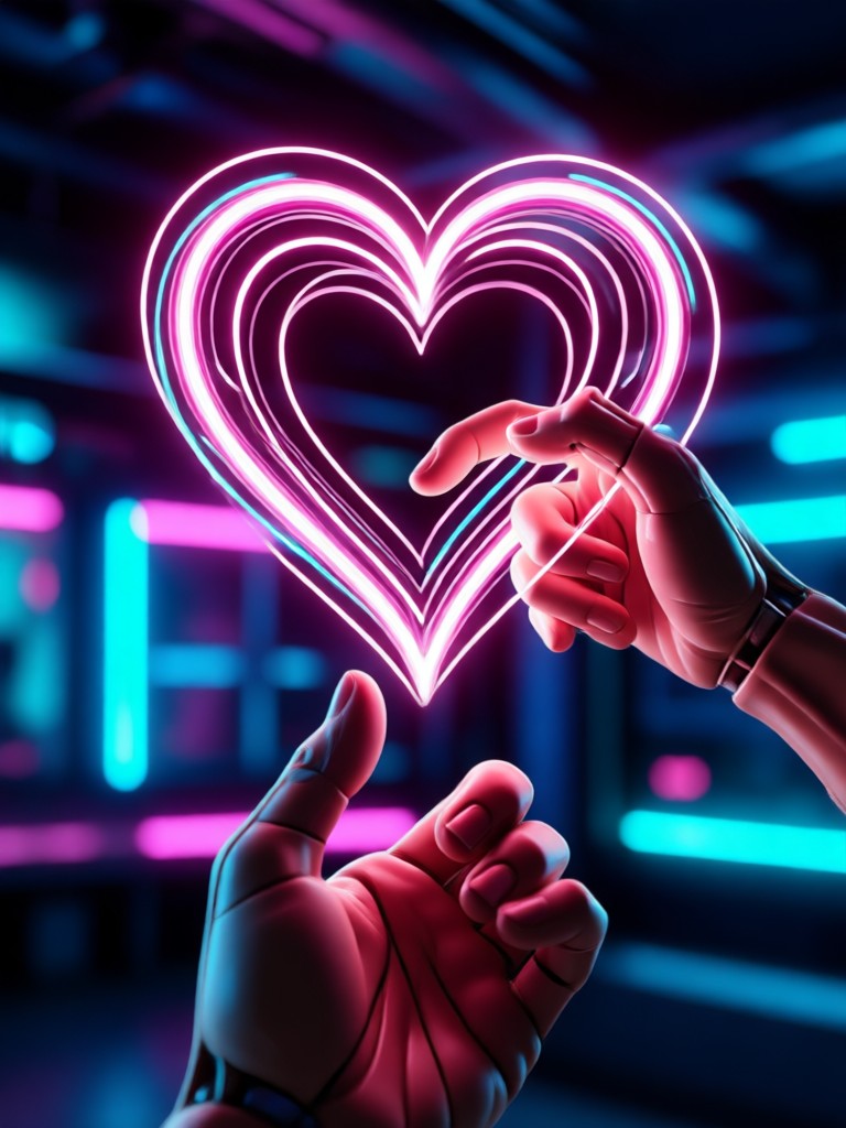 Cute finger heart with pet inclusion