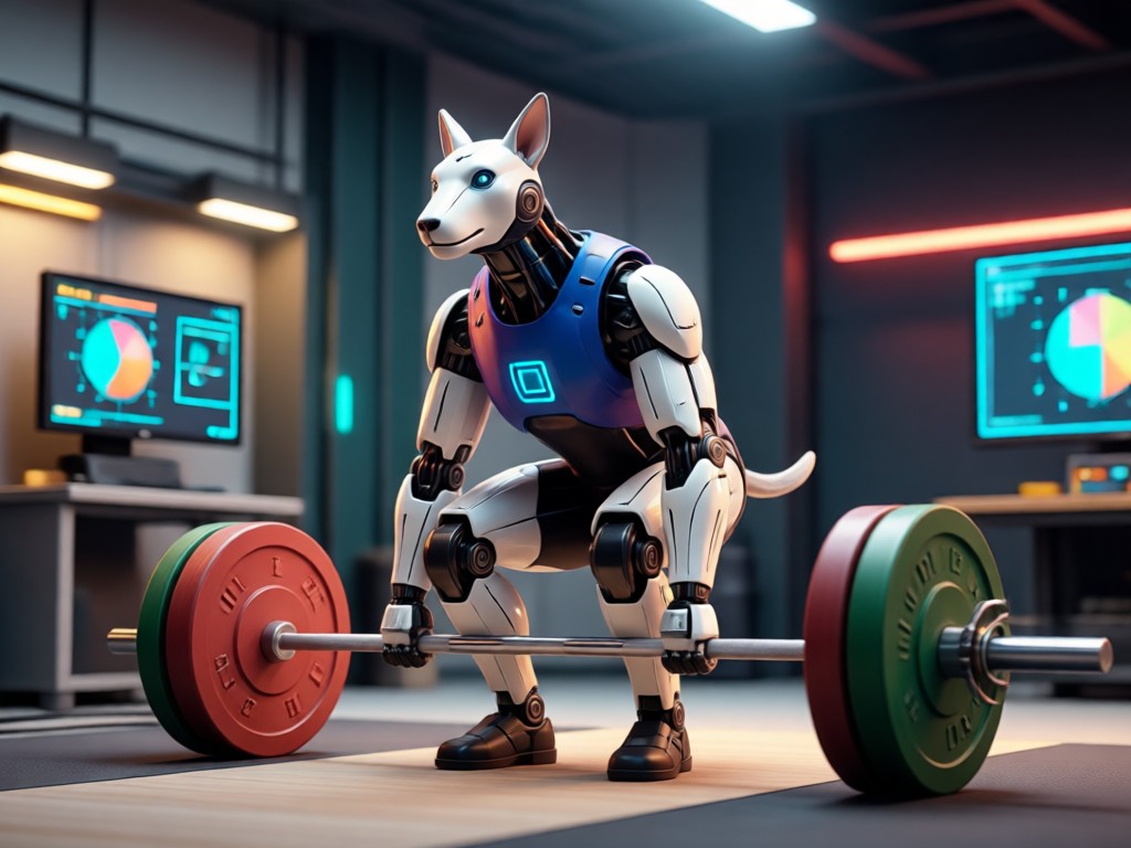 Various AI weightlifting video styles for pets