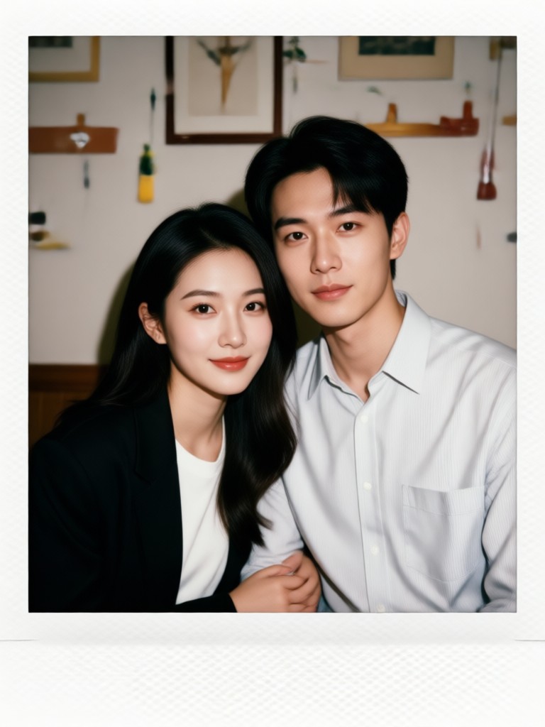 Sunset glow Polaroid filter for couples