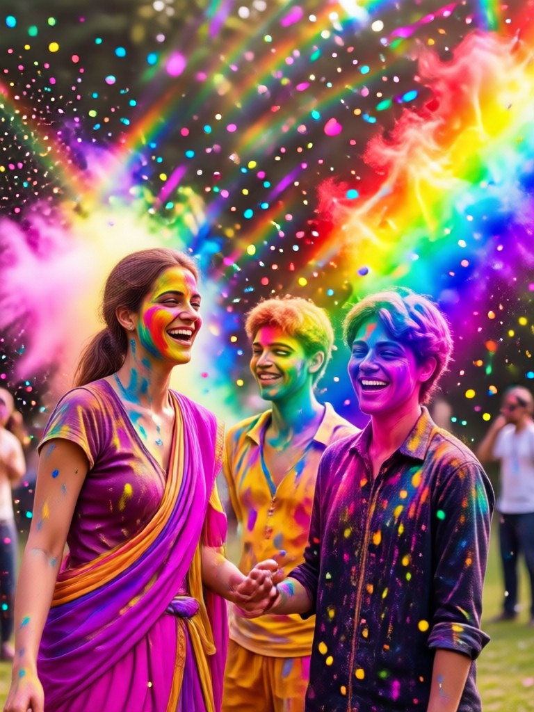 Festive Holi background with subject