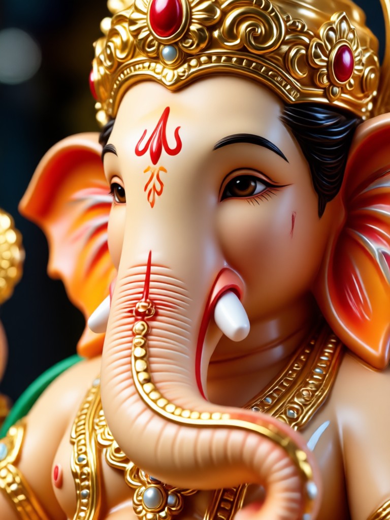 AI Ganpati portrait in a watercolor painting art style
