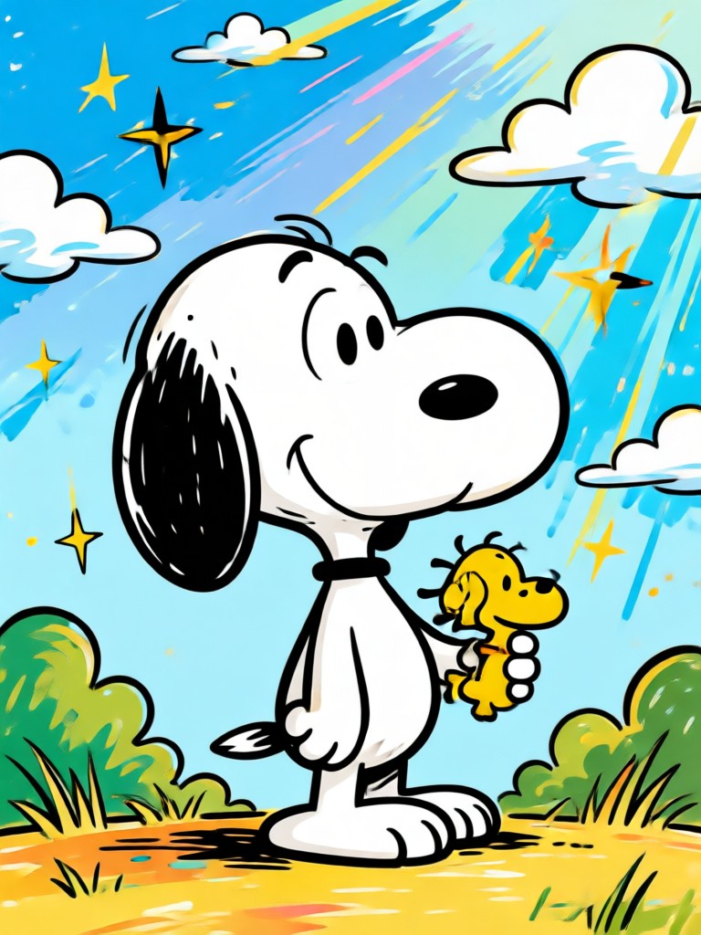 Social-Media-Meme mit Snoopy-KI-Filter