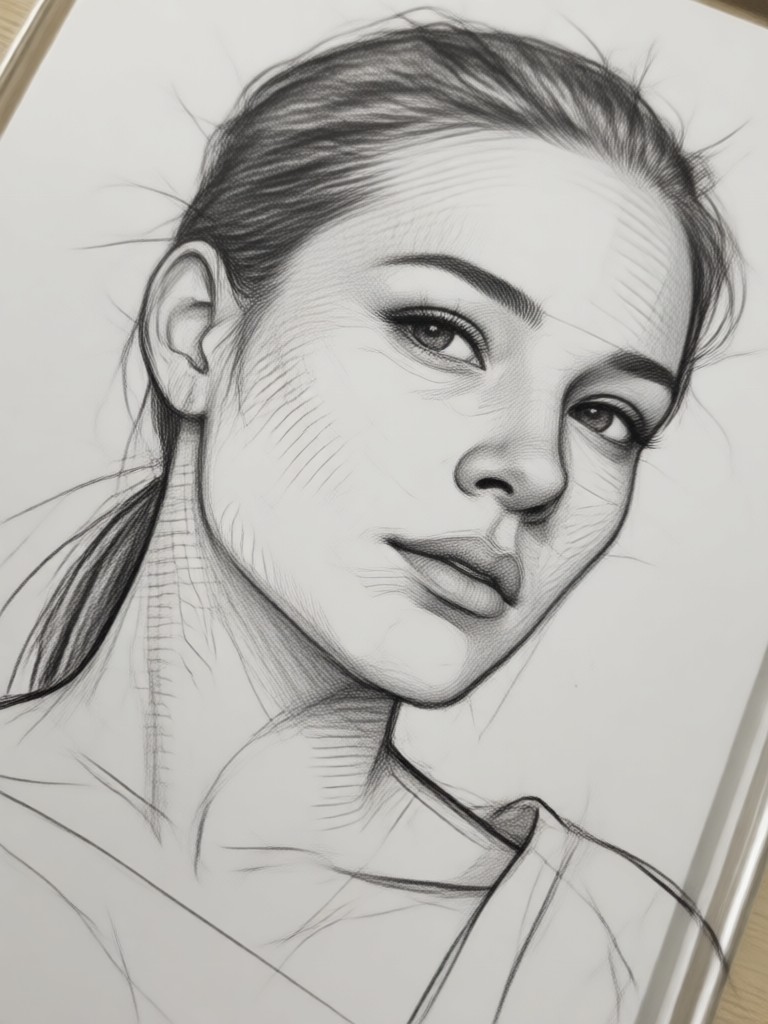 Mobile app pencil sketch creation