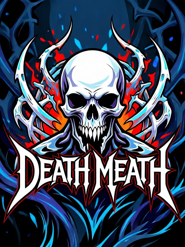 Logo with a cemetery theme, incorporating tombstones into the font