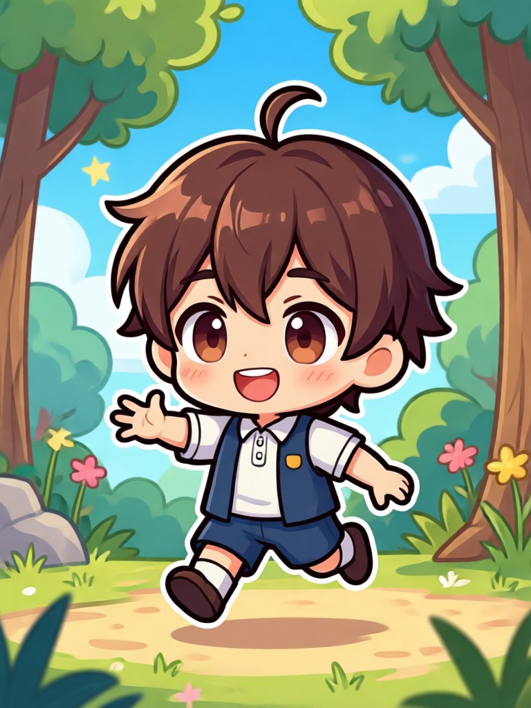 Chibi family group cartoon video
