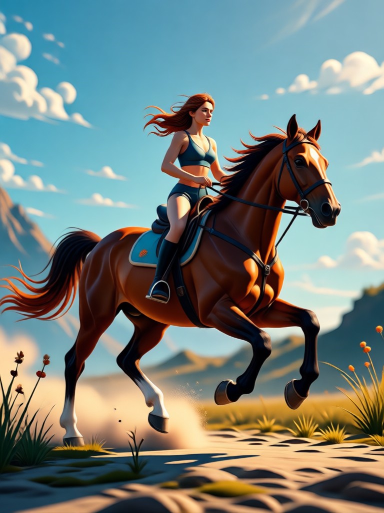 Medieval knight jousting scene created by AI