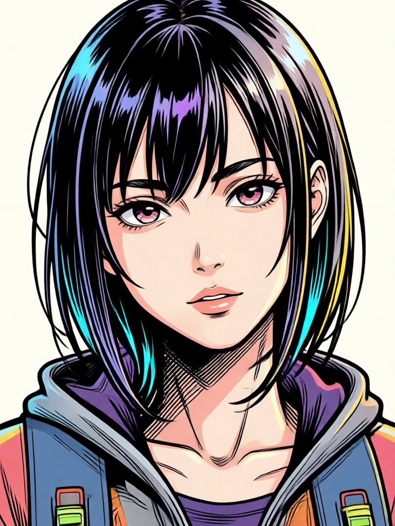 AI generated manga style magical girl