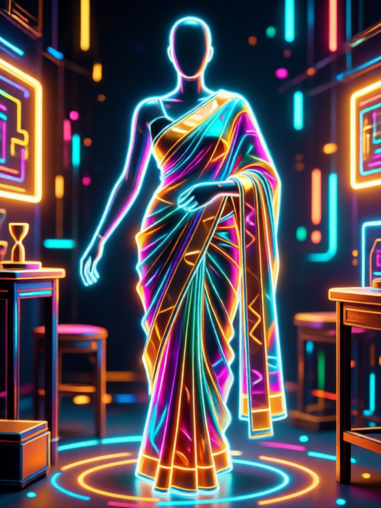 Georgette saree with animated drape video