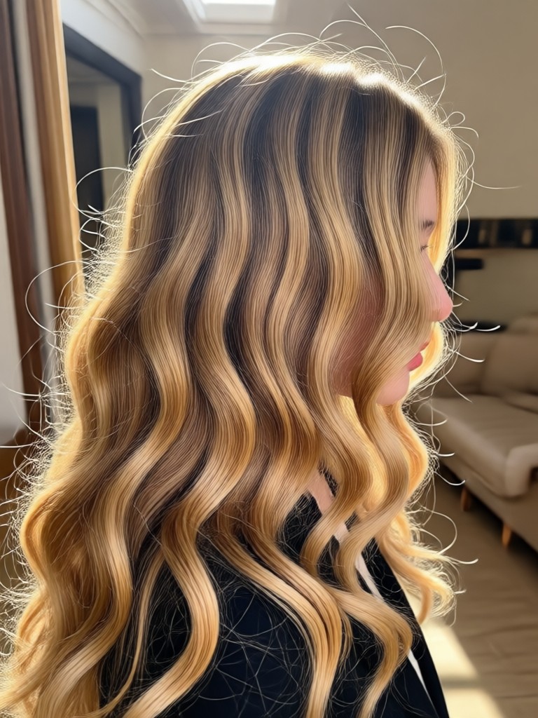 AI wavy hair filter result on long straight hair