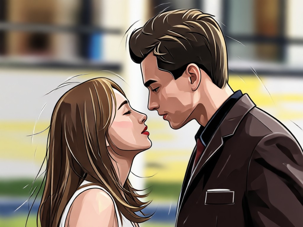 Park kiss video formatted for social media sharing