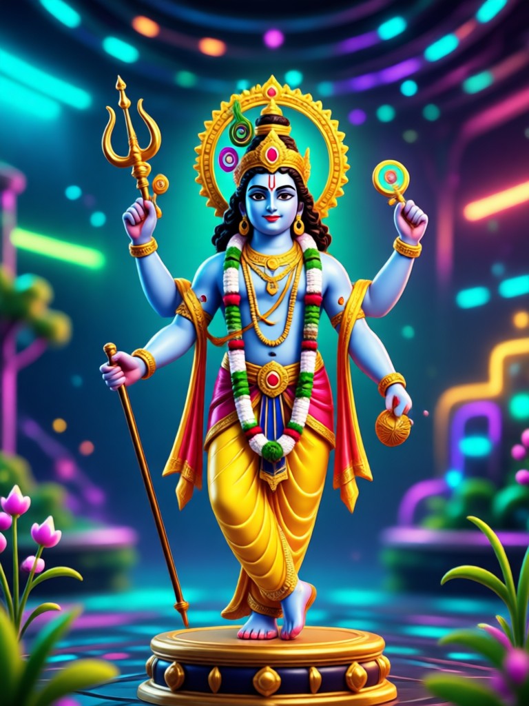 Modern digital art Lord Krishna AI photo