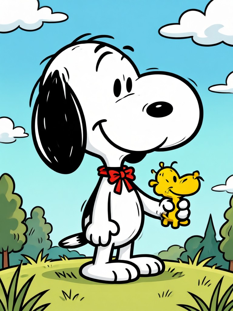 Transformação em desenho animado do Snoopy com óculos