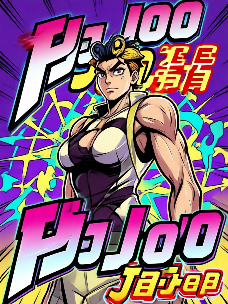 Anime art style with signature JoJo text