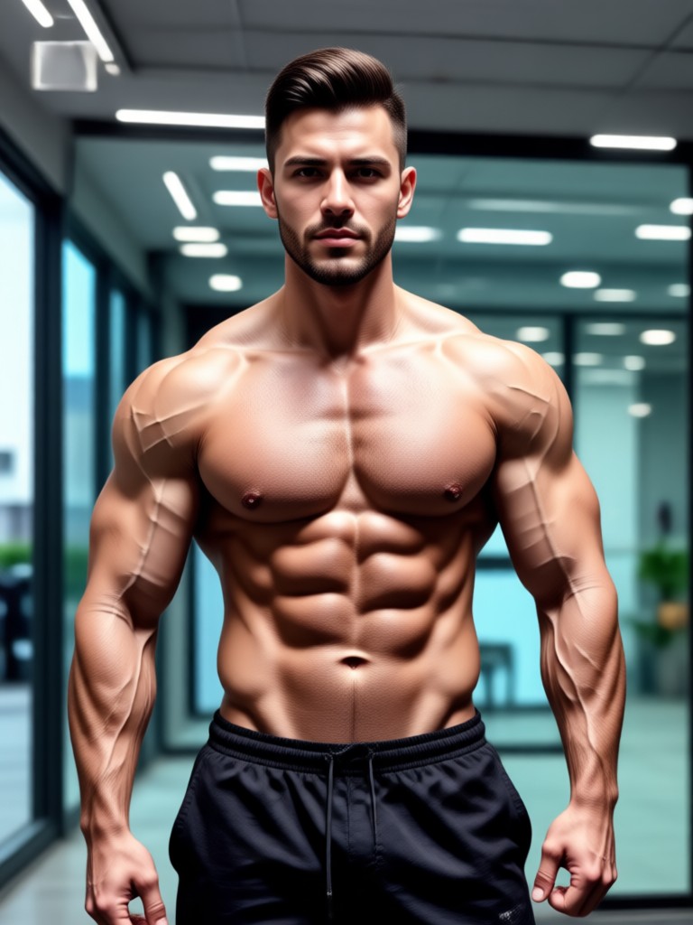 Sixpack AI Ergebnis, definierte Bauchmuskeln