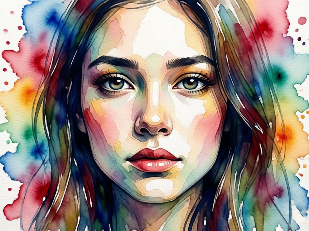 Close up of authentic AI watercolor brushstroke texture