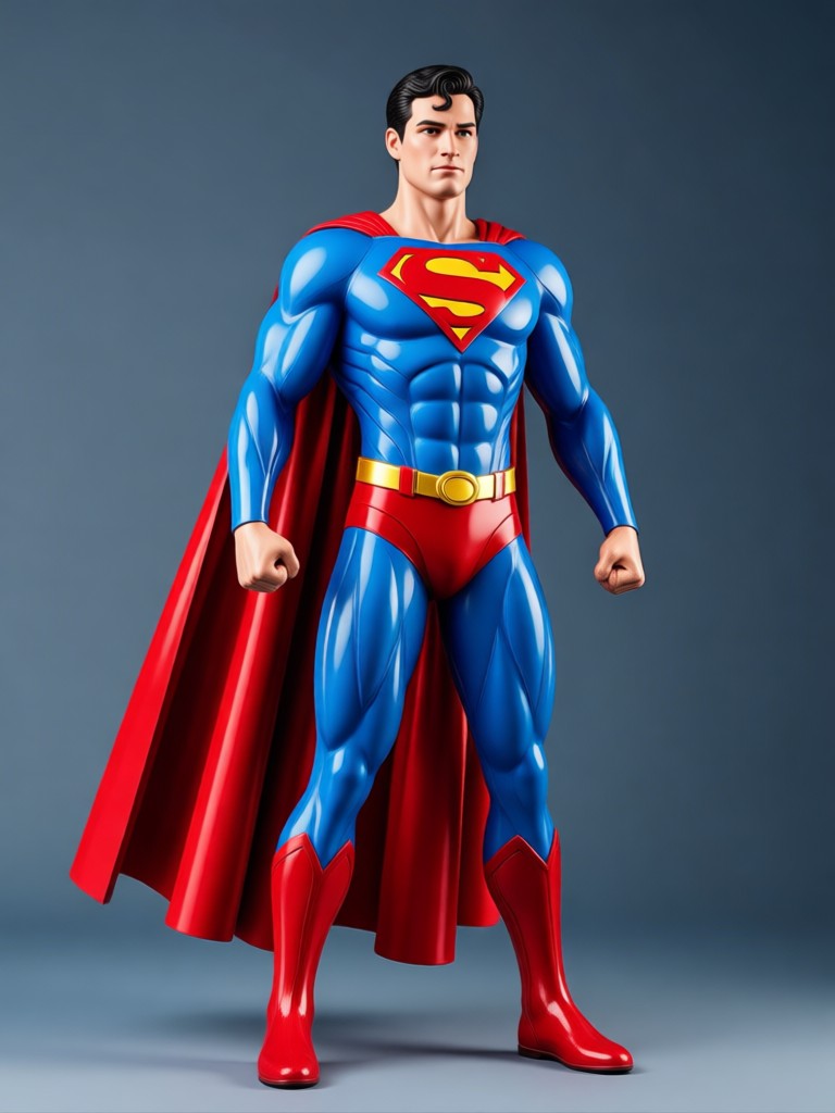 Superman lächelt in einer lässigen Heldenpose, KI-erstellt
