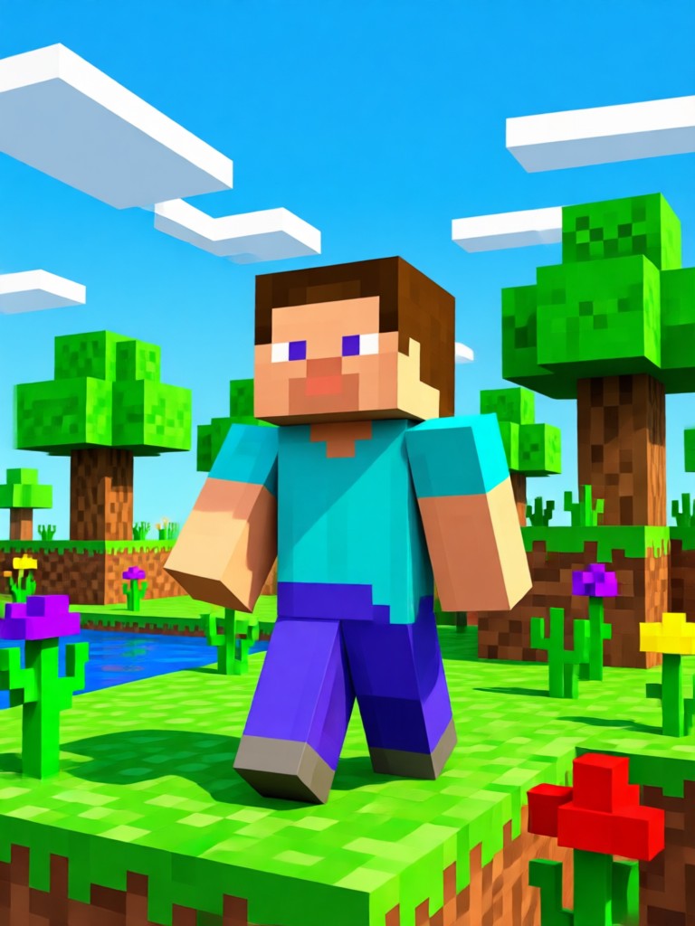 Minecraft style portrait of a person