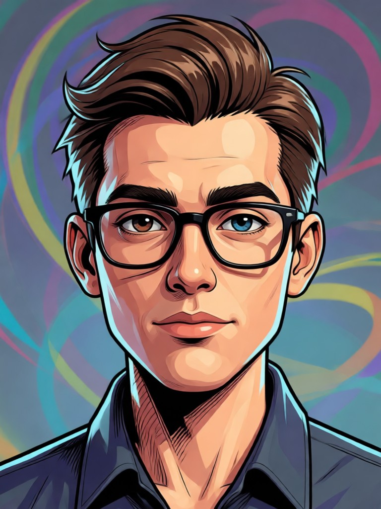 3D superhero comic portrait example