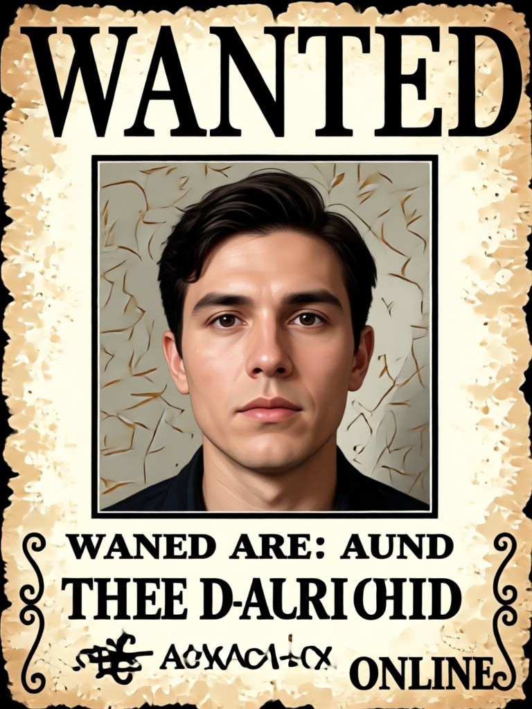 Cartoon Character Wanted Poster Design