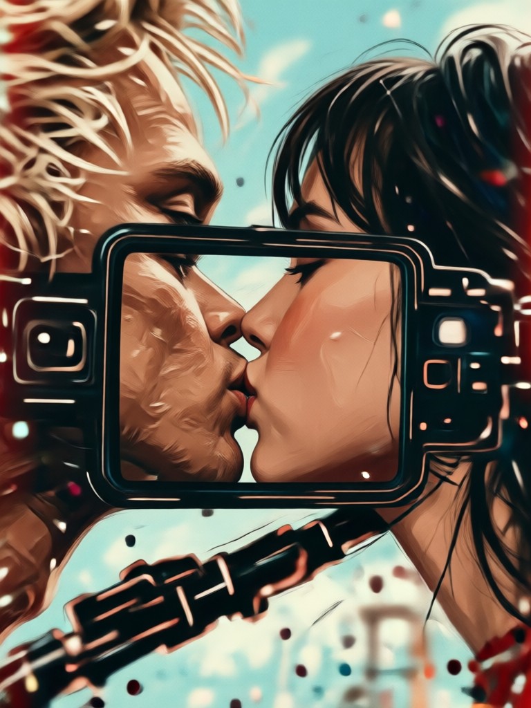nostalgic kissing video created with ai effects
