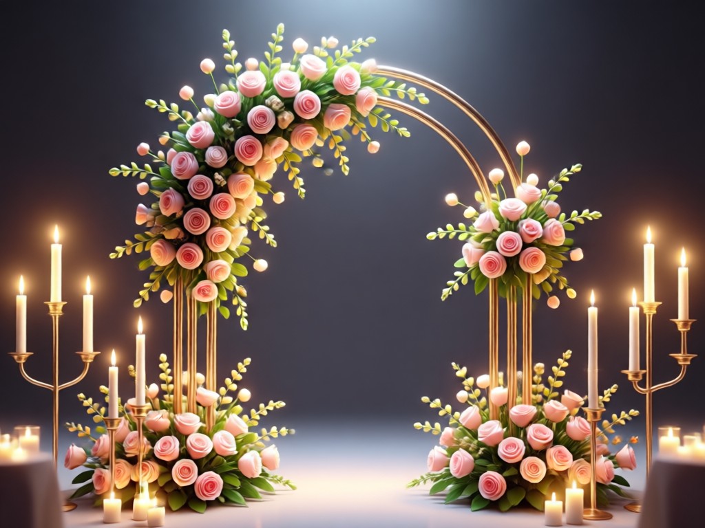 Bride and groom reviewing AI wedding decor concepts