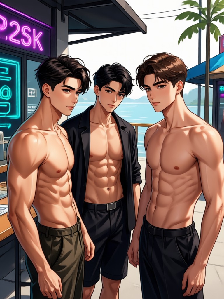 Realistic AI hot guy portrait