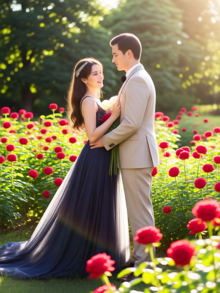 Royal rose garden couple photoshoot