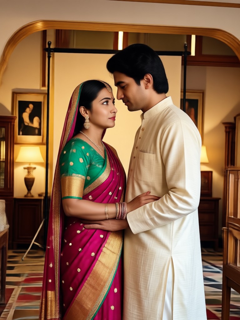 AI generated dreamy Gujarati wedding portrait