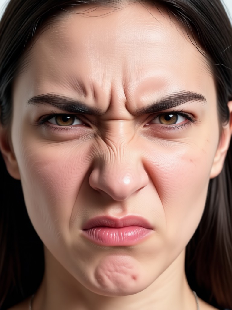 Cartoon grumpy cat with angry face effect
