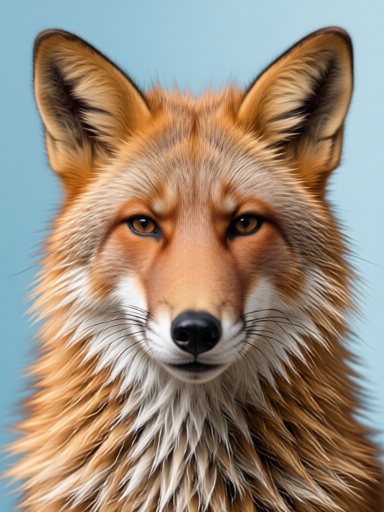 Resultado de intercambio de rostro de zorro lindo en una foto de retrato