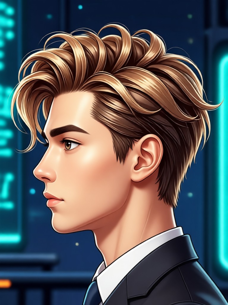 Dramatic AI hair color change from brunette to blonde