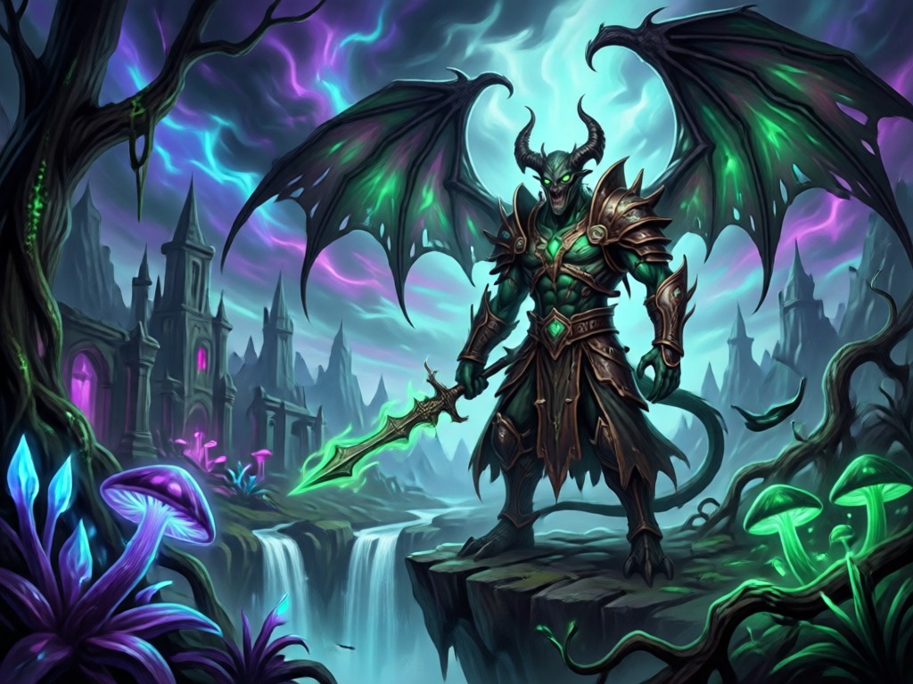 Text to dark fantasy art generation example