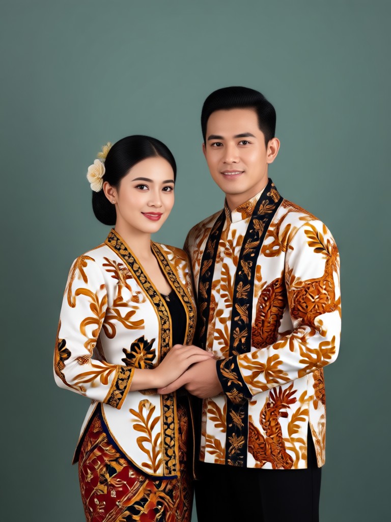 Modern colorful Batik couple art