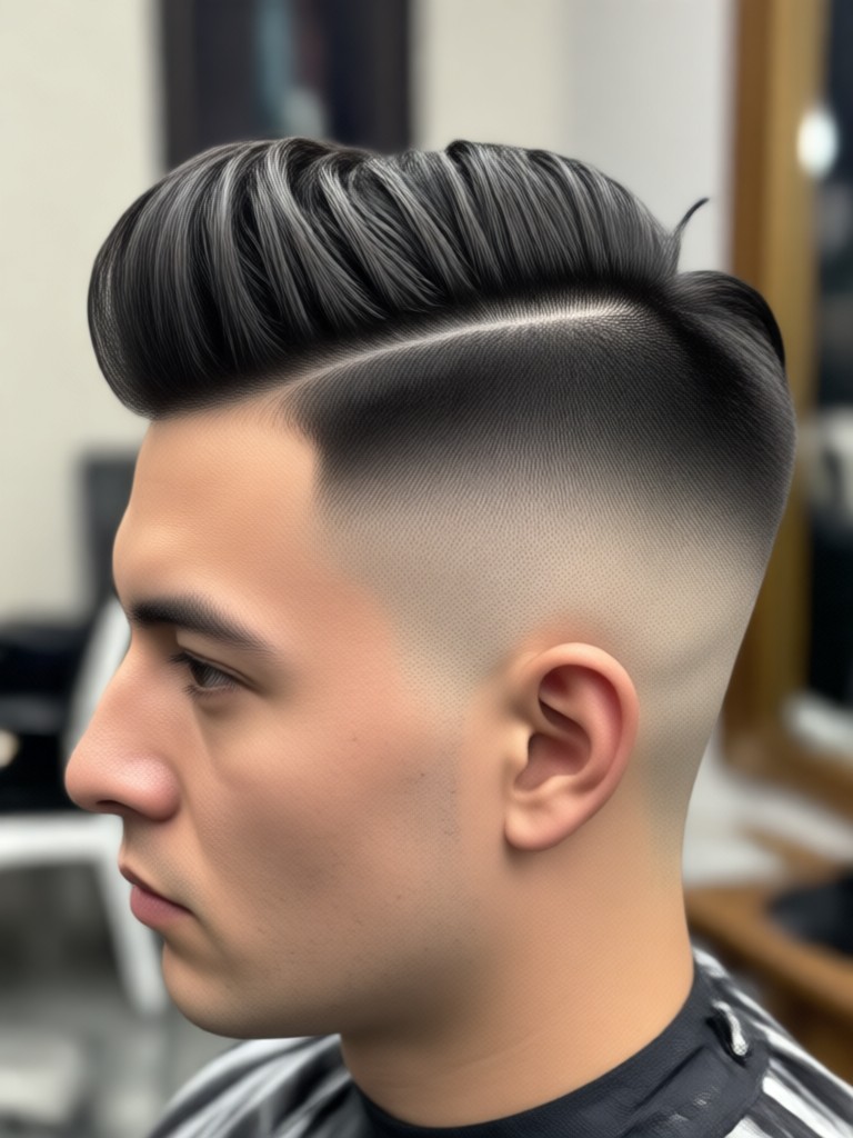 High skin fade with design AI transformation