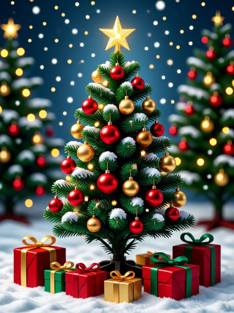 AI Christmas card with custom greeting and holly