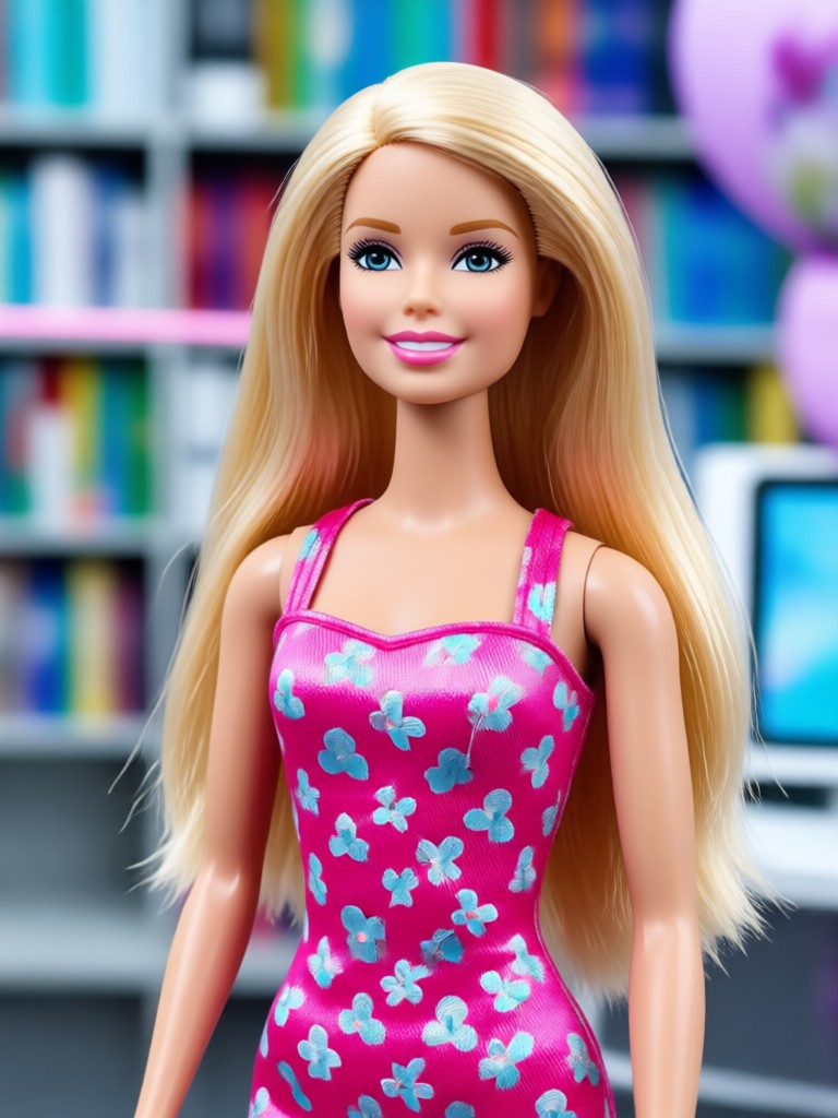 Group photo transformed into a set of matching Barbie dolls